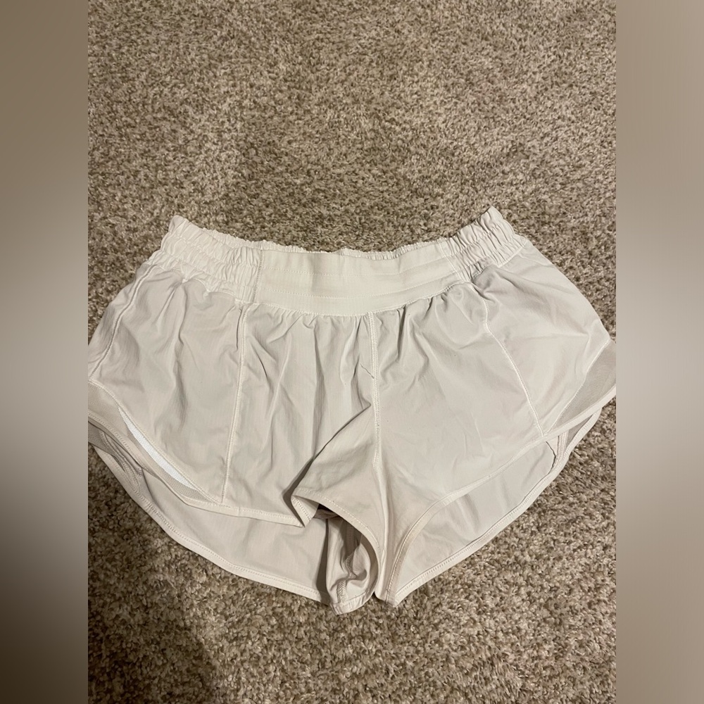 White Low Rise Lululemon Hotty Hot Shorts